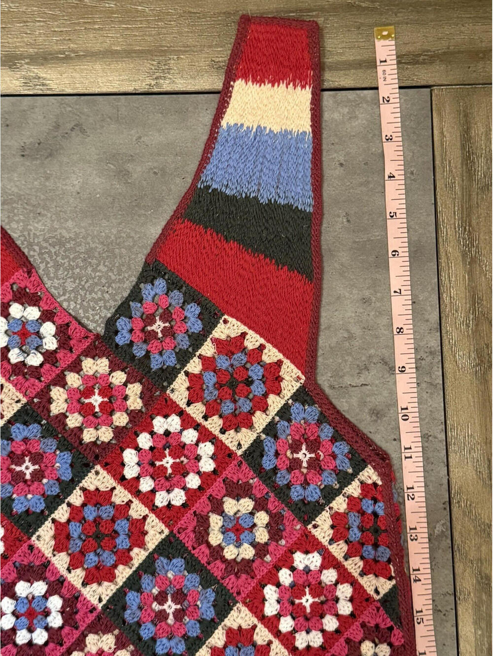 Zara Vibrant Multicolored Crochet Knit Maxi Sun Dress SZ M Approx. Boho - Picture 14 of 15